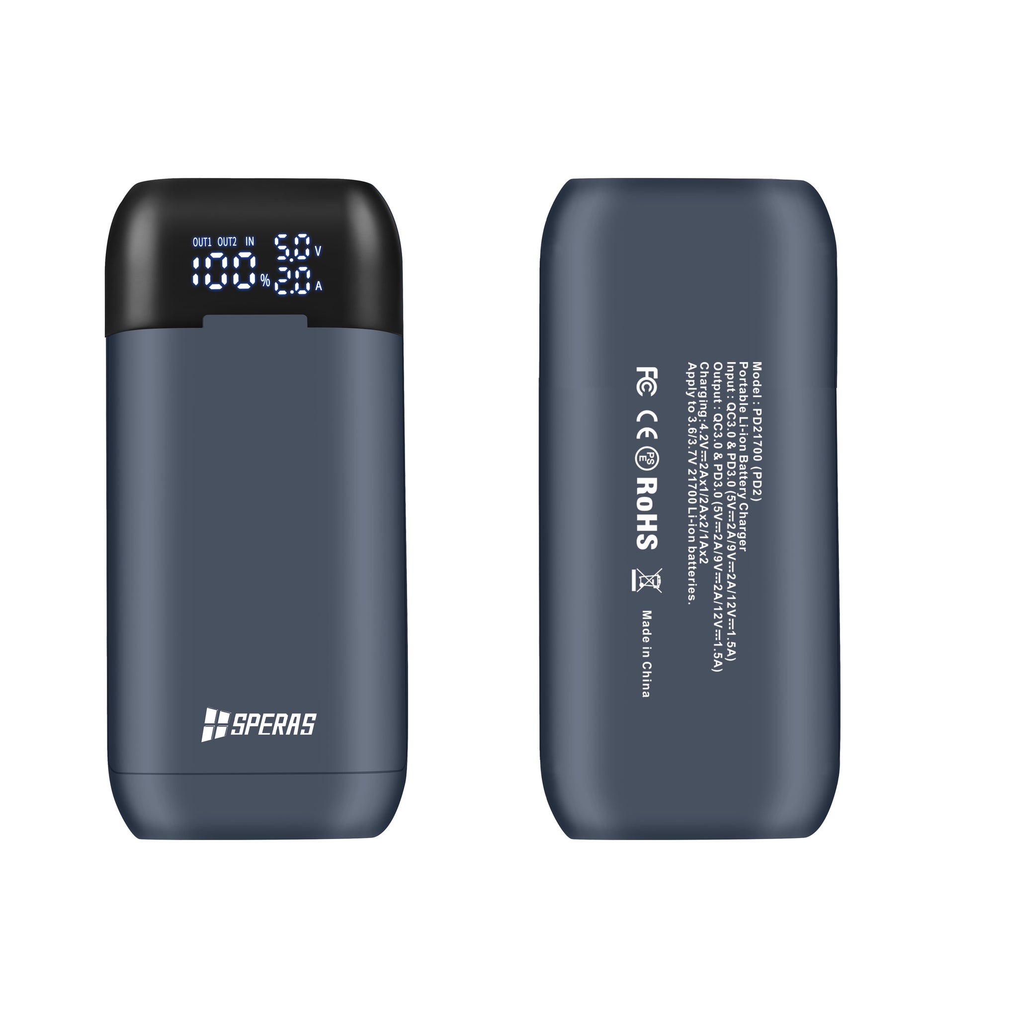 SPERAS PD21700 Charger/Power Bank 21700/18650